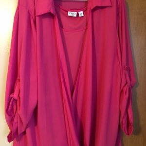 Cato women’s Pink 2 Piece Blouse 26/28W
